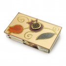 Glass Matchbox for Shabbat with Double Pomegranate Design
