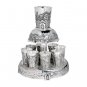 Silver Plated Wine Set with Eight Cups, Base and Jerusalem