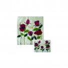Yair Emanuel Silk Matzah Cover Set with Red Roses