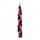 Safed Candles Havdalah Candle with Red, Blue and Green Braids