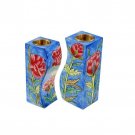 Yair Emanuel Fitted Shabbat Candlesticks with Roses