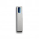 White Concrete Mezuzah with Blue Abstract Hebrew Shin by ceMMent