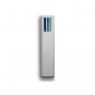 White Concrete Mezuzah with Blue Abstract Hebrew Shin by ceMMent