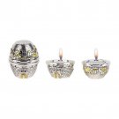 Silver Plated Jerusalem City and Gates Design Travelling Shabbat Candlesticks