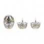 Silver Plated Jerusalem City and Gates Design Travelling Shabbat Candlesticks