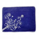 Blue Tallit Bag Set with Embroidered Silver Tree and Flowers