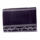 Dark Blue Tallit Bag Set with Scrollwork, Stripes and Diamond Shapes