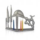 Hanukkah Menorah with Jerusalem Design from Shraga Landesman
