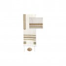 Gold Stripes Matching Tallit with Bag and Kippa by Yair Emanuel