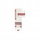 Maroon Star of David Embroidered Yair Emanuel Tallit with Bag and Kippa