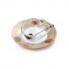 Glass Rosh Hashanah Honey Dish with Rainbow Pomegranates