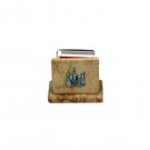Stone Matchbox Holder with Jerusalem Plaque and Glass Plate