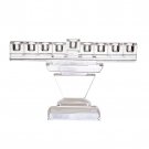 Crystal Hanukkah Menorah with Angled Stem and Blocks