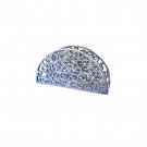 Yair Emanuel Aluminum Semi-Circle Napkin Holder with Oriental Design in Silver