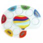 Glass Palette Seder Plate with Monotone Stripes and Plaques