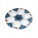 Glass Passover Seder Plate with White Floral Print