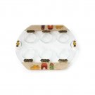 Glass Passover Seder Plate with Jerusalem Motif