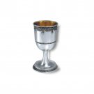 Sterling Silver Kiddush Cup with Filigree Design on Base and Lip