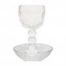 Crystal Kiddush Cup Goblet with Matching Saucer