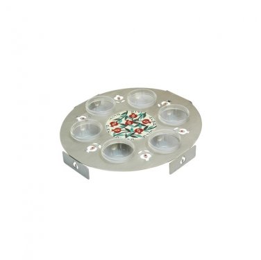 Pomegranates, Circular Stainless Steel Passover Seder Plate 
