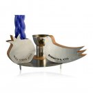 Steel Havdalah Set with Bird and Pomegranate Design by Shraga Landesman
