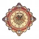Polyresin Home Blessing Clock with English Text and Floral Pattern