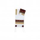 White Tallit Set with Pomegranates, Swirls and Multicolor Stripes