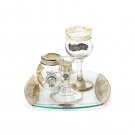 Glass Havdalah Set with Neutral Color Scheme