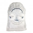 Brit Pillow with Blue and Gold Pomegranates and Silver ‘Zot HaBrit’ Blessing