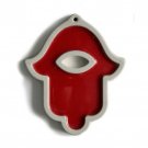 Red Hamsa Wall Hanging from Concrete by ceMMent