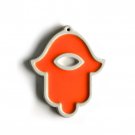 White Concrete Hamsa Wall Hanging in Orange by ceMMent