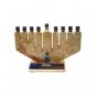 Stone Hanukkah Menorah with Glass Accents and Traditional Design