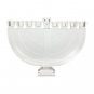 Short Crystal Hanukkah Menorah with Etched Branches and Angled Candleholders