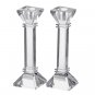 Crystal Shabbat Candlesticks with Tall Stems and Angles