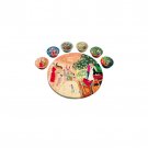 Yair Emanuel Wooden Passover Seder Plate with Hand-Painted Figures