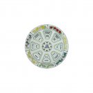 Glass Rosh Hashanah Seder Plate with Seven Species and Hebrew and English Text