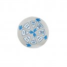 Glass Rosh Hashanah Seder Plate with Blue Flowers and Hebrew and English Text