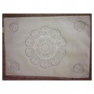 White Suede Seder Pillow with Large Plate Design and Hebrew Text