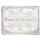 Silver Embroidered White Passover Sitting Cushion
