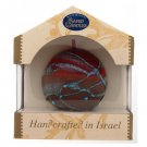 Safed Candles Orb Candle with Red, Orange and Brown Stripes