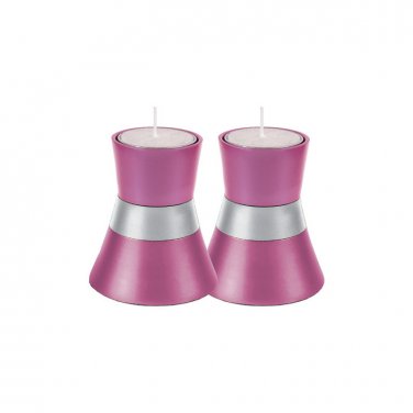 Pink and silver Yair Emanuel Shabbat Tea Light Candle Holder