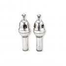 Sterling Silver Rimonim with Bells, Pearls and Windows