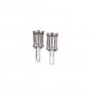 Sterling Silver Rimonim with Drops, Columns and Hammered Pattern