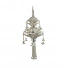 Silver Plated Rimonim with Hanging Bells and Stacked Orbs