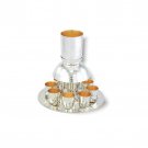 Sterling Silver Kiddush Wine Fountain Set of Eight Cups in Hammered Design
