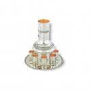 Sterling Silver Kiddush Fountain Eight Cups in Pearl Ornament Design