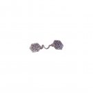 Sterling Silver Tallit Clip Set with Jerusalem Outer Rim and Hebrew Text