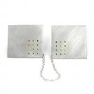 925 Sterling Silver ""Hoshen Stones"" Tallit Clip Set with 24 Diamonds and Stones