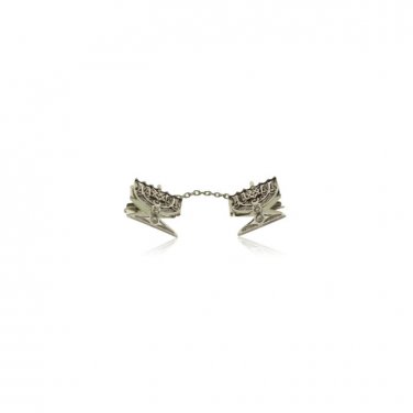 Sterling Silver Tallit Clips with Menorahs, Stars of David and Scrolling Lines
