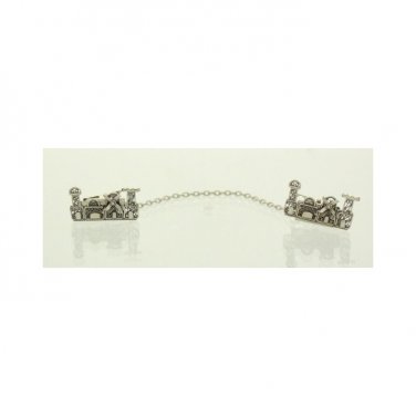 Sterling Silver Tallit Clips with Jerusalem Depiction